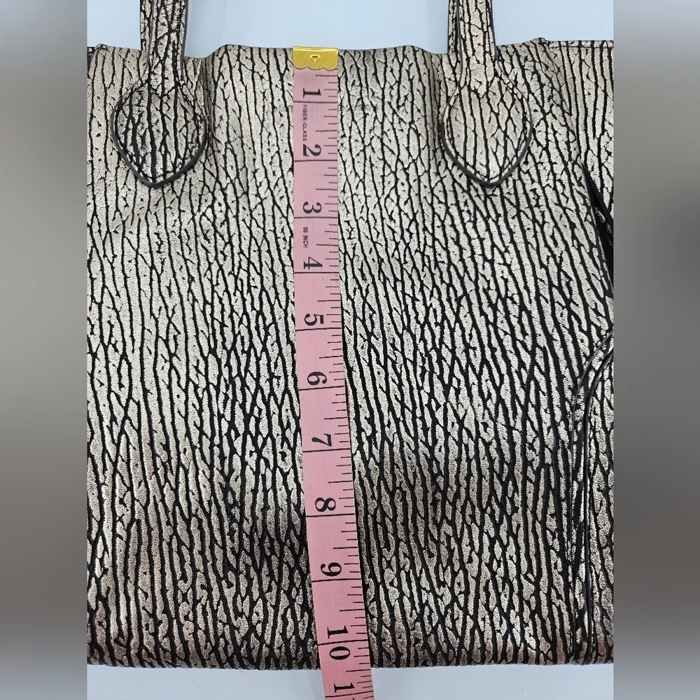 Aimee Kestenberg Leather Shoulder / Tote Bage Purse - Rose Gold & Black